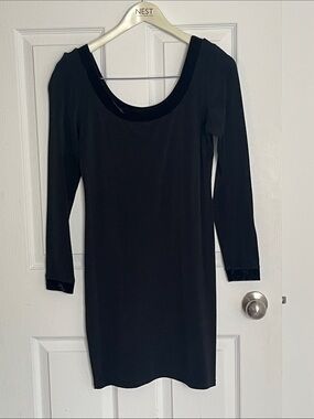 Long-Sleeve Scoop Neck Little Black Dress